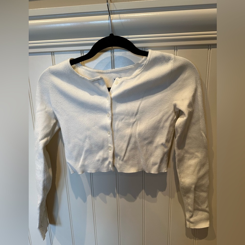 L. A. Hearts Ladies Women’s Size Small Cream Cropped Cardigan Sweater